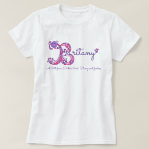 Britany girl B naam betekent monogram shirt