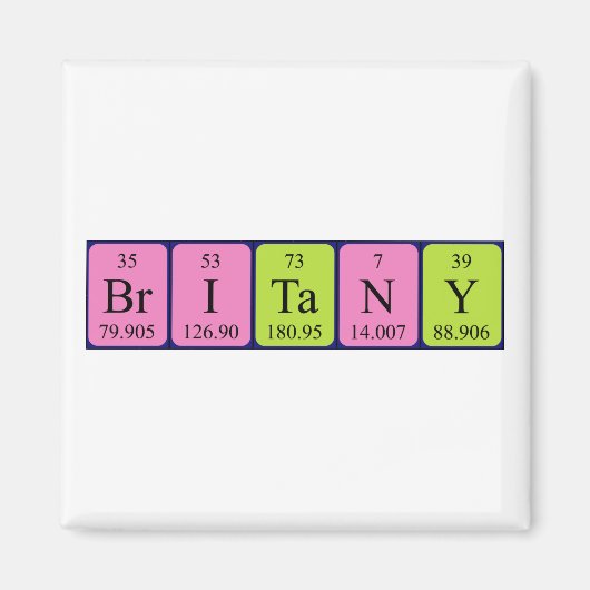 Britany periodieke table name magnet magneet (Voorkant)