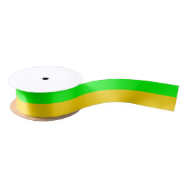 Brite Green and Yellow Gold Satin Ribbon Lint