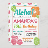 Brithday-feest op het eiland Luau Kaart (Voorkant / Achterkant)