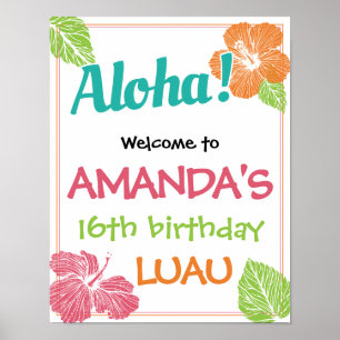Brithday-feest op het eiland Luau Poster