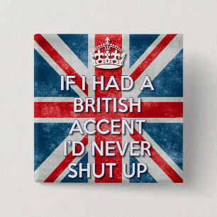 British Accent Vierkante Button 5,1 Cm