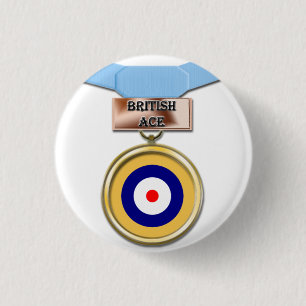 British Ace-medaille-knop Ronde Button 3,2 Cm