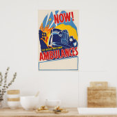 British Ambulance Poster Vintage War Propaganda (Keuken)