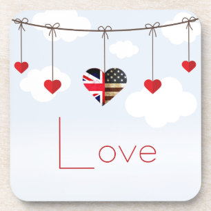 British American Love Hearts royal bruiloft Drankjes Onderzetter