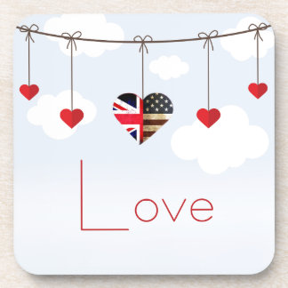 British American Love Hearts royal bruiloft Drankjes Onderzetter
