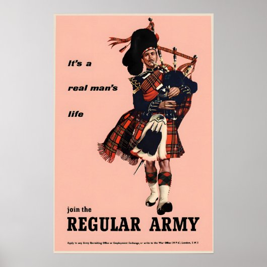 British Army Recruitment Poster Join the regular (Devant)