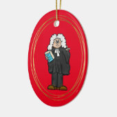 British Barrister met Wig-kerstversiering Keramisch Ornament (Links)