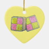 British Battenberg Marzipan Sponge Cake Bakery Keramisch Ornament (Achterkant)