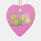 British Battenberg Marzipan Sponge Cake Bakery Keramisch Ornament (Links)