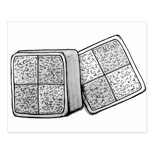 British Battenberg Marzipan Sponge Cake Bakery Rubberstempel (Afrduk)