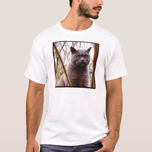British Blue Cat T-shirt (Voorkant)