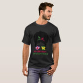 British Born Jamaican Roots Afro Half Britain Half T-shirt (Voorkant volledig)