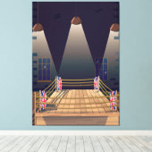 British Boxing ring Gym. Canvas Afdruk (Insitu (Houten vloer))