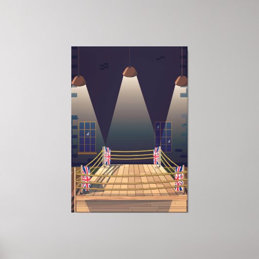 British Boxing ring Gym. Canvas Afdruk (Voorkant)