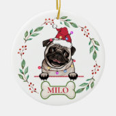 British Bull Dog gepersonaliseerd kerstcadeau Keramisch Ornament (Voorkant)