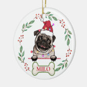 British Bull Dog gepersonaliseerd kerstcadeau Keramisch Ornament (Links)