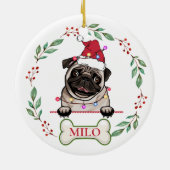 British Bull Dog gepersonaliseerd kerstcadeau Keramisch Ornament (Achterkant)