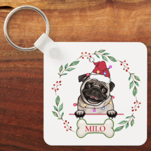 British Bull Dog gepersonaliseerd kerstcadeau Sleutelhanger