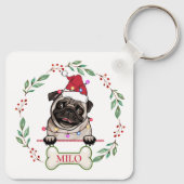 British Bull Dog gepersonaliseerd kerstcadeau Sleutelhanger (Achterkant)