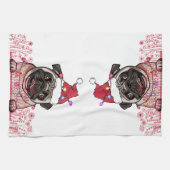 British Bull Dog gepersonaliseerd kerstcadeau Theedoek (Horizontaal)