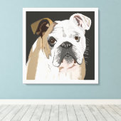 British Bulldog Canvas Afdruk (Insitu (Houten vloer))