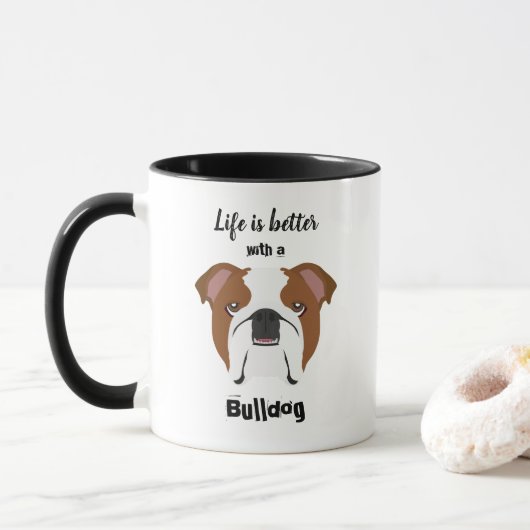 British Bulldog Coffee Mok (Met donut)