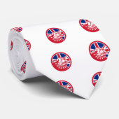 British Bulldog Head Union Jack Flag Icon Stropdas (Opgerold)