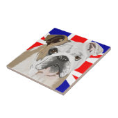 British Bulldog met Union Jack Tegeltje (Zijkant)
