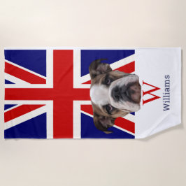 BRITISH BULLDOG Monogram Beach Towel Strandlaken