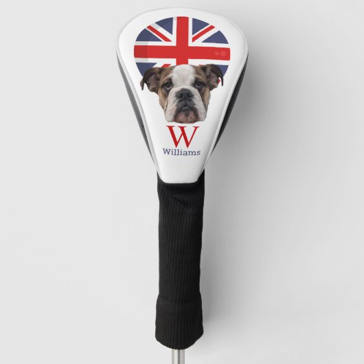 BRITISH BULLDOG Monogram Golf Head Hoesje Golfheadcover (Voorkant)
