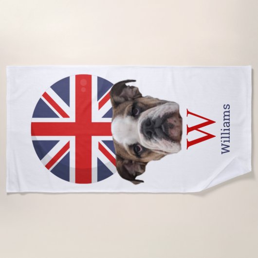 BRITISH BULLDOG Monogram Strandlaken (Voorkant)