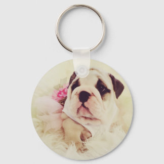 British Bulldog Puppy Keyring Sleutelhanger