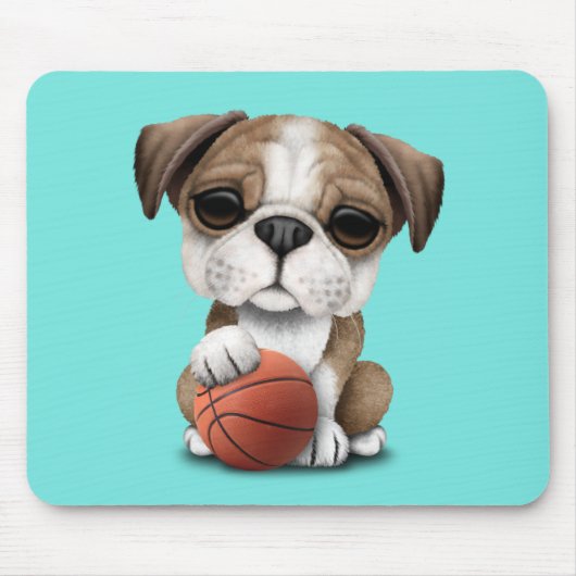 British Bulldog puppy play met honkbal Muismat (Voorkant)