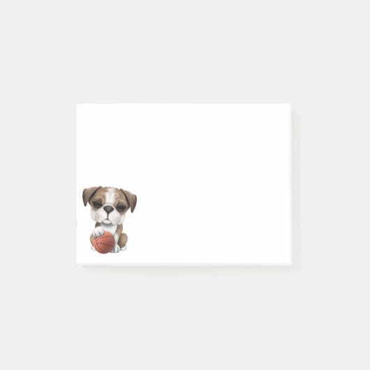 British Bulldog puppy play met honkbal Post-it® Notes (Voorkant)