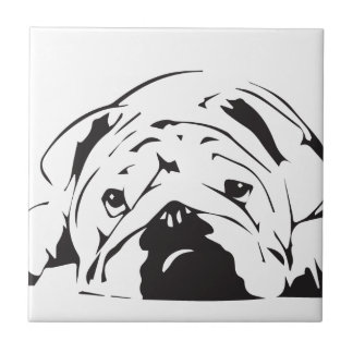 British Bulldog Stencil Tegeltje