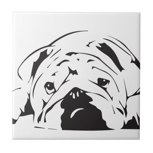British Bulldog Stencil Tegeltje (Voorkant)
