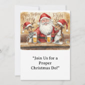 British Christmas Party Reindeer Bartender Kaart (Voorkant)