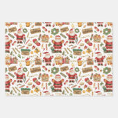British Christmas Wrapping Paper Santa Claus (Voorkant 3)