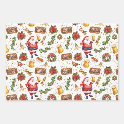 British Christmas Wrapping Paper Santa Claus (Voorkant)