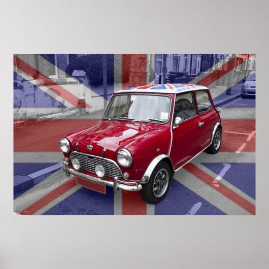 British Classic Mini car Poster (Voorkant)
