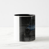 British Classic Mini Cooper Digital Artwork Tweekleurige Koffiemok (Center)