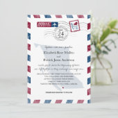 British Columbia Airmail huwelijksuitnodiging Kaart (Staand voorkant)