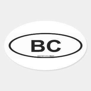 British Columbia "BC" Ovale Sticker