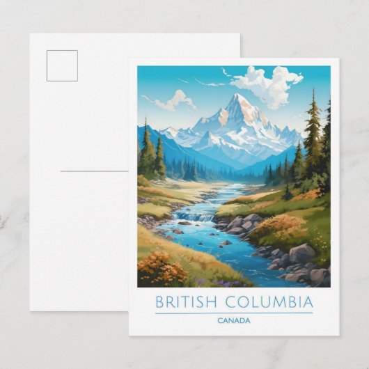 British Columbia Canada Vintage Travel Briefkaart (Voorkant / Achterkant)