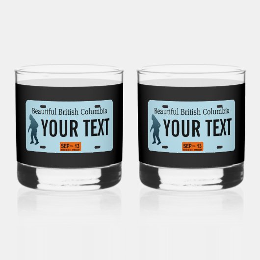British Columbia Sasquatch License Bord Whisky Glas (Voorkant)