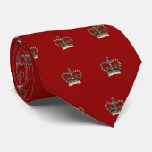 British Crown Maroon Stropdas (Opgerold)
