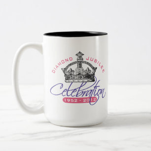 British Diamond Jubilee - Royal Souvenir Tweekleurige Koffiemok