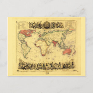 British Empire Map (circa 1850) Briefkaart