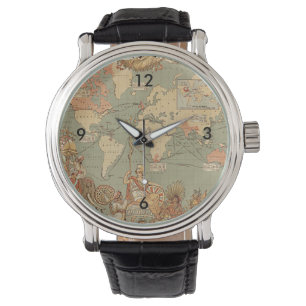 British Empire Victoriaans Map Horloge